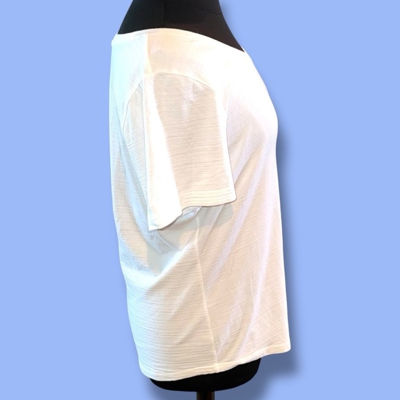 TALBOTS T by Talbots Ribbed Scoop Neck Tee - White Plus 1X - Picture 11 of 11